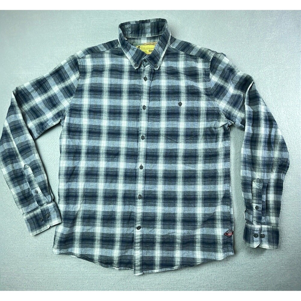 Barbour International Steve McQueen Shirt Mens Small Plaid Slim Fit